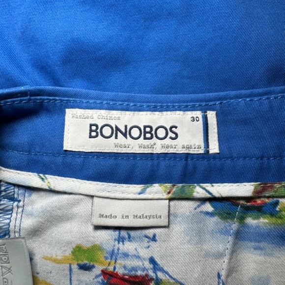 Bonobos Shorts Men's Size 30 Blue Washed Chino Preppy Vacation Resort - Picture 2 of 7